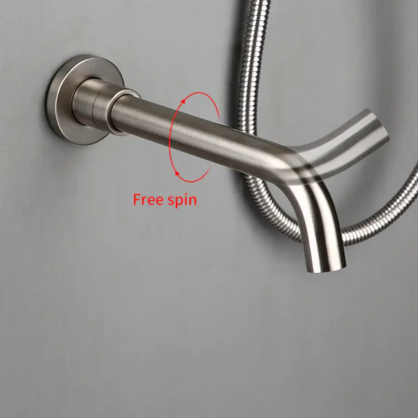 Wasser Solid Brass Bathtub Filler With Handheld Shower, Brushed Nickel