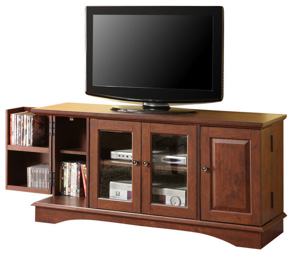 52" Brown Wood TV Stand Console