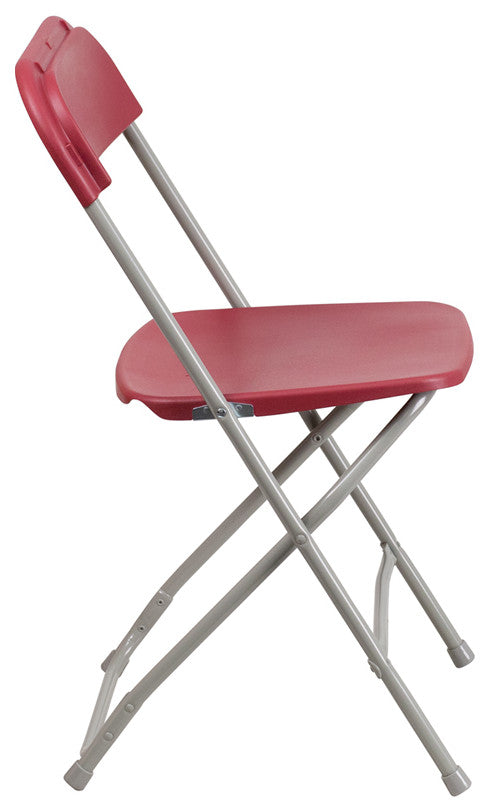 Hercules Series Plastic Folding Chair - 2 Pack 650LB Weight Capacity, Red
