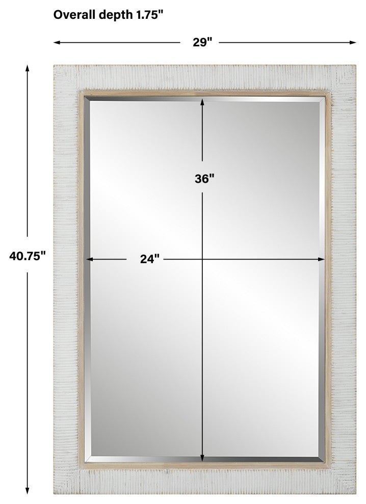 Uttermost Cape Whitewashed Rattan Mirror
