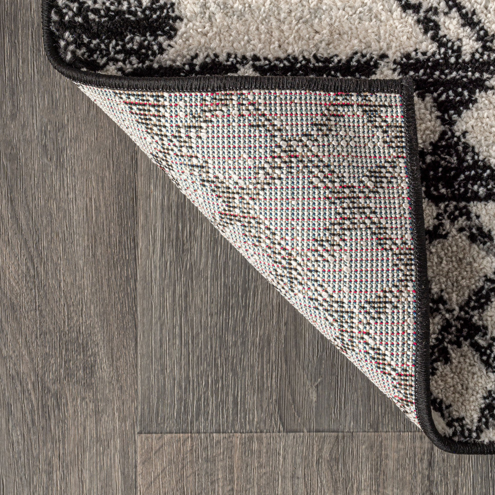 Amir Moroccan Beni Souk Rug, Cream/Black, 10 Ft. X 13 Ft.