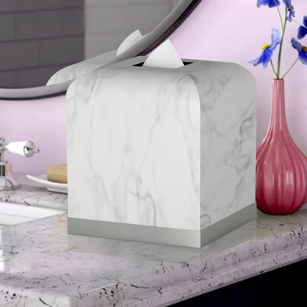 nu steel Misty Silver Collection Tissue Box Cover