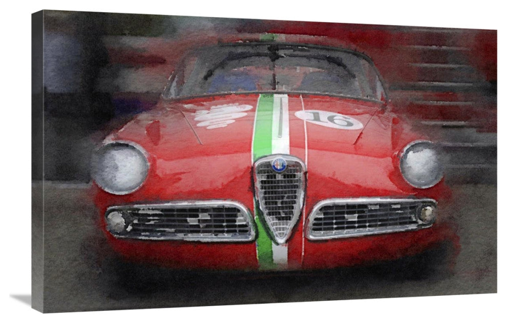 "1959 Alfa Romeo Giulietta Watercolor" Fine Art Print