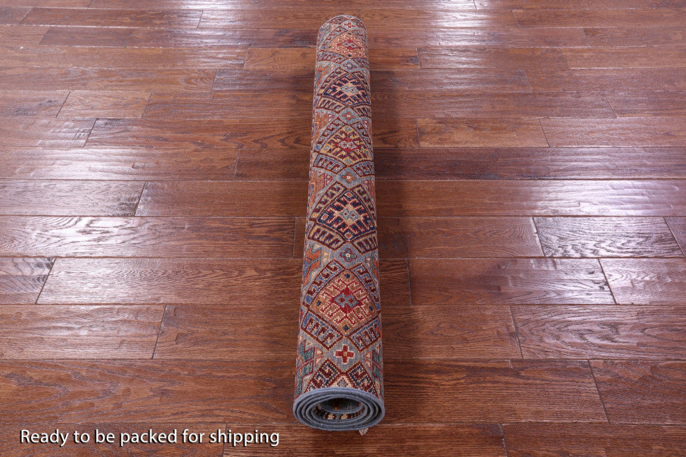 4' 0" X 5' 11" Super Kazak Khorjin Hand Knotted Wool Rug - Q12388