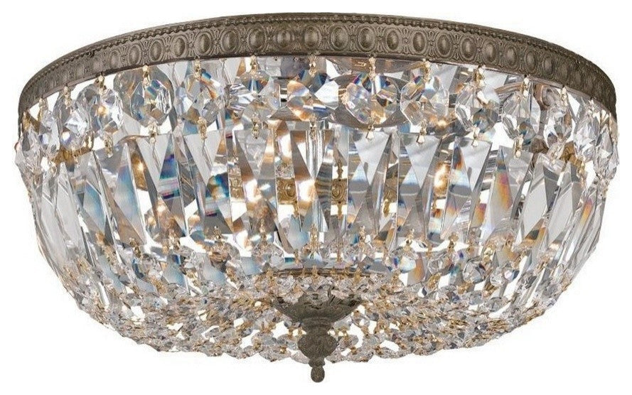 Crystorama 714EBCLMWP Three Light Ceiling Mount Ceiling Mount Bronze