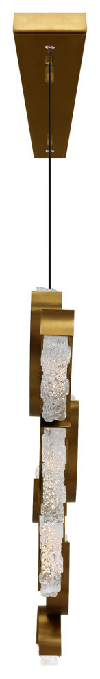Moon Integrated LED Chandelier, Brass, 70 Inches