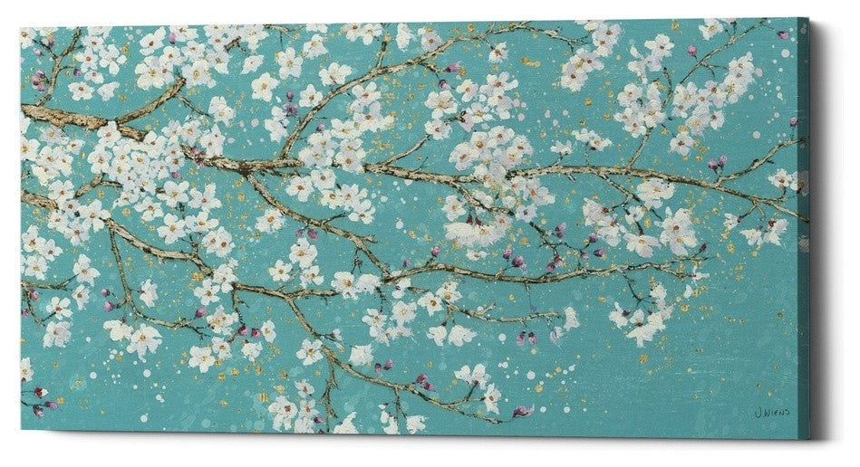 Epic Graffiti "April Breeze I TEAL" Giclee Canvas Wall Art, 30"x60"