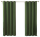 Solid Grommet Top Thermal Insulated Blackout Curtains, Moss, 96"