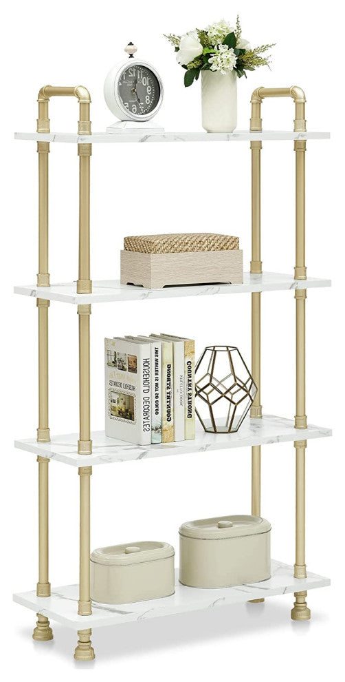 4 Tier Bookshelf Shelving Unit for Living Room