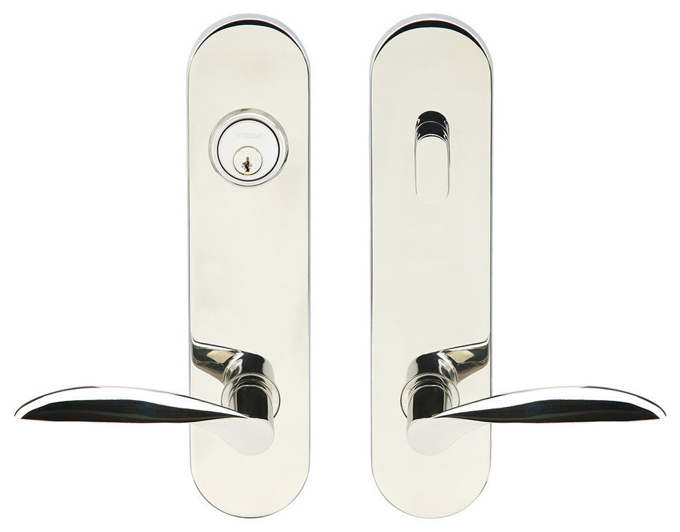 Stratus Lever, Tubular Entry, Single Cylinder, LH, Polished Stainless Steel