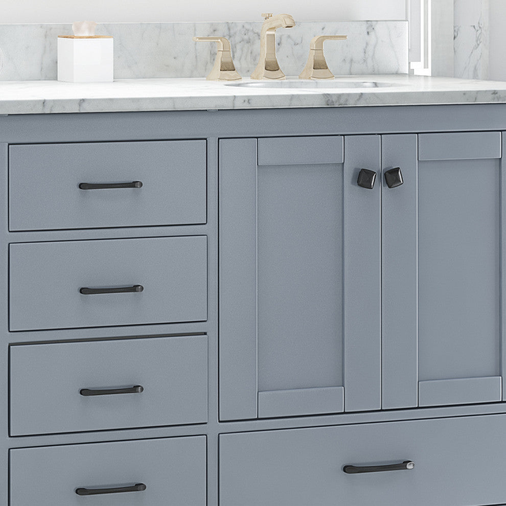 Kayla Contemporary 72" Wood Bathroom Vanity, Counter Top Not Included, Gray