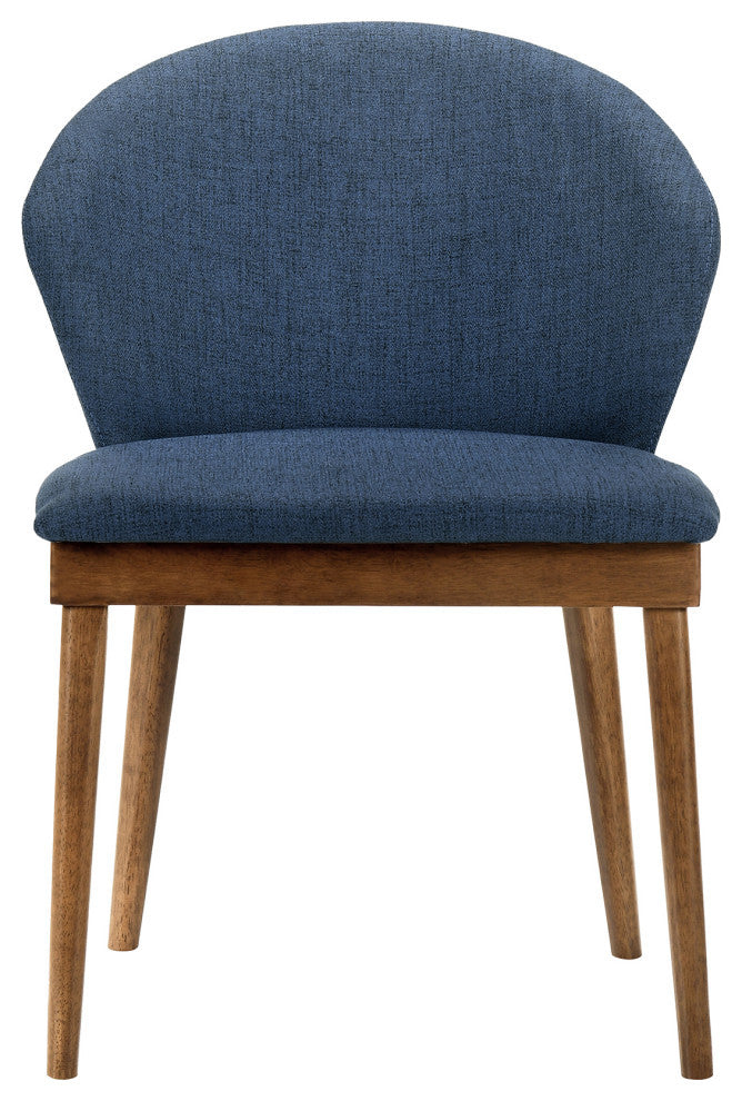 Juno Charcoal and Wood Dining Side Chairs, Set of 2, Blue