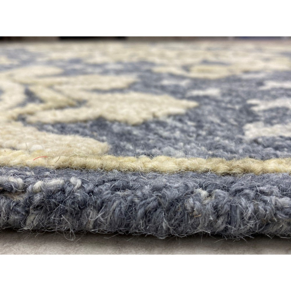 5" Round Gray and Beige Decorative Area Rug