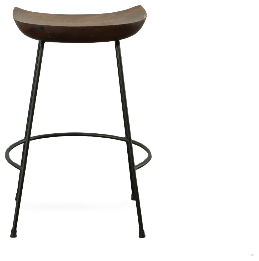 Diya Countoured Counter Stool Set of two, Chestnut/Black