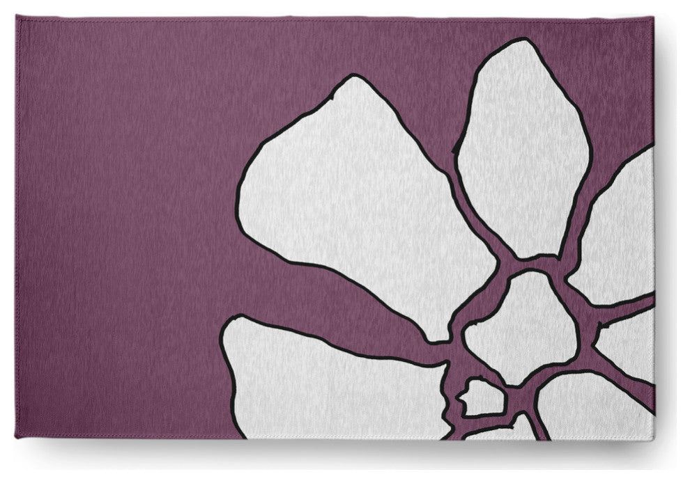 Petal Lines Spring Chenille Rug, Purple, 4'x6'