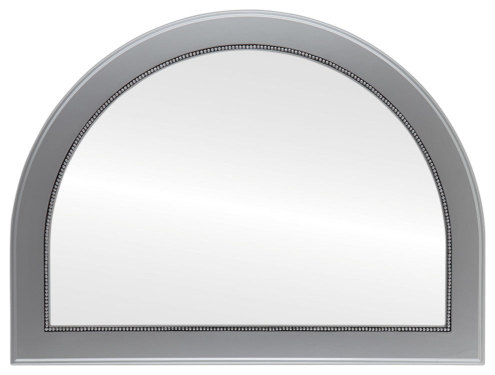 Yvonne Framed Mantel Mirror, Crescent Cathedral, 42.4"x31.4", Silver Spray