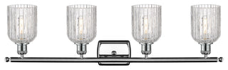 Ballston-Bridal Veil 4-Light 35" Bath Vanity Light, Polished Chrome, Clear