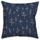 Navy Botanical Doodle Pattern 18x18 Spun Poly Pillow