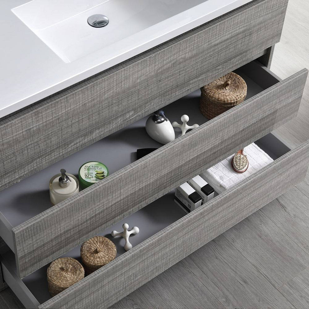 Fresca FCB9348HA-I Lazzaro 48" Glossy Ash Gray Freestanding Cabinet With Sink