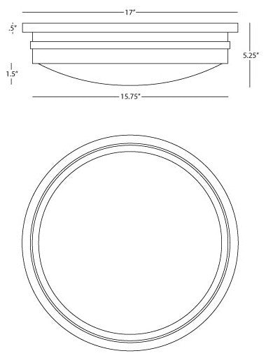 Robert Abbey S1317 Three Light Flushmount Roderick Polished Nickel