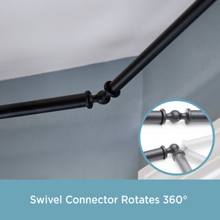 KenneyÂ® Bryce 3/4" Decorative Bay Window Curtain Rod, Black
