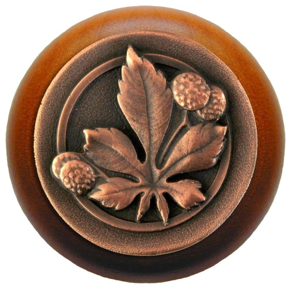 Horse Chestnut Wood Knob, Antique Copper