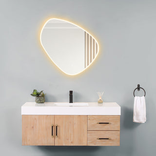 Rasso Novelty Frameless Bathroom Vanity LED Lighted Wall Mirror, 32"