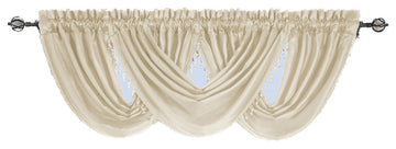 Soho Faux Silk Waterfall Window Valance, Ivory