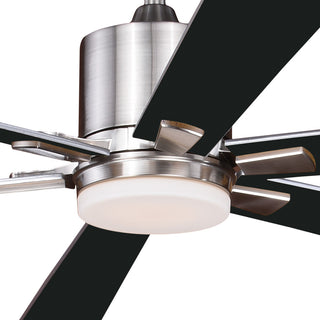 Wheelock 60" Ceiling Fan, Satin Nickel