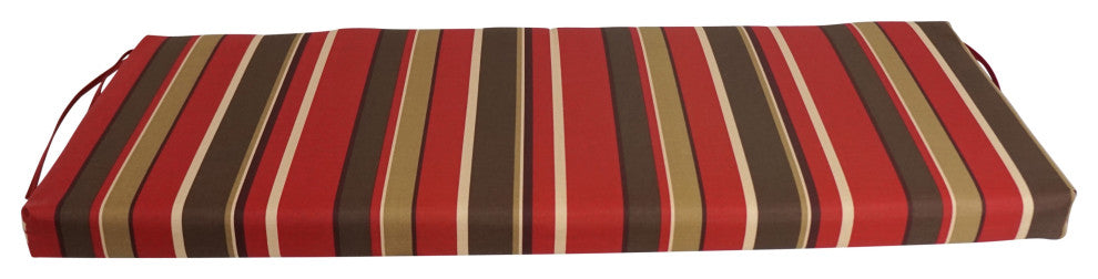 54"X19" Patterned Outdoor Spun Polyester Bench Cushion, Montserrat Sangria