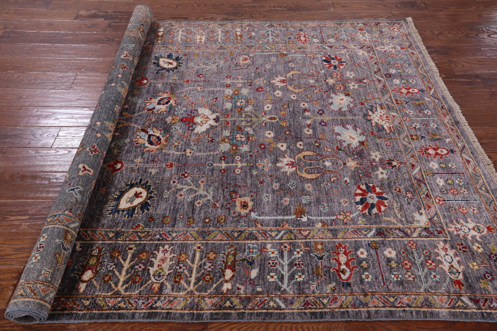 5' 7" X 7' 9" Hand Knotted Persian Tabriz Wool Rug Q7669