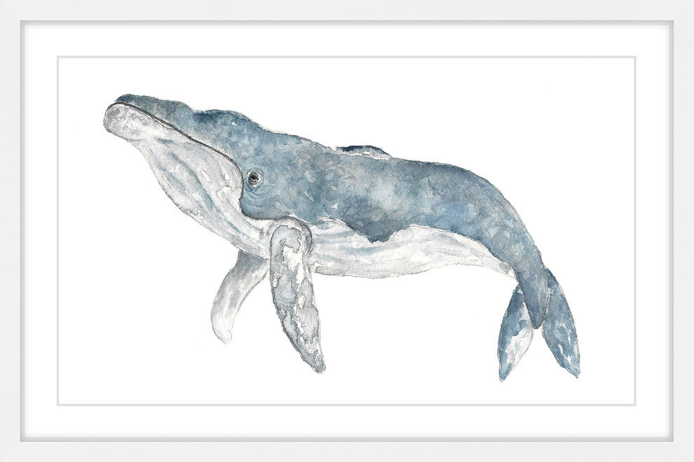Marmont Hill, "Humpback Whale" by Thimble Sparrow Framed Painting Print, 36x24