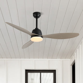 Audie 52" 1-Light App/Remote-Controlled 6-Speed Ceiling Fan, Gray Wood