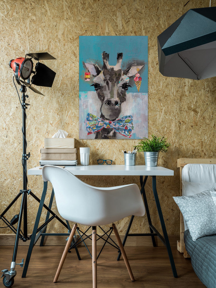"Sassy Giraffe" Painting Print on Wrapped Canvas, 16"x24"