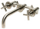 AB1035-BN Brushed Nickel 8" Widespread Wall-Mounted Cross Handle Faucet