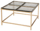 Marisa Cocktail Table - Brushed Gold /Cast Glass