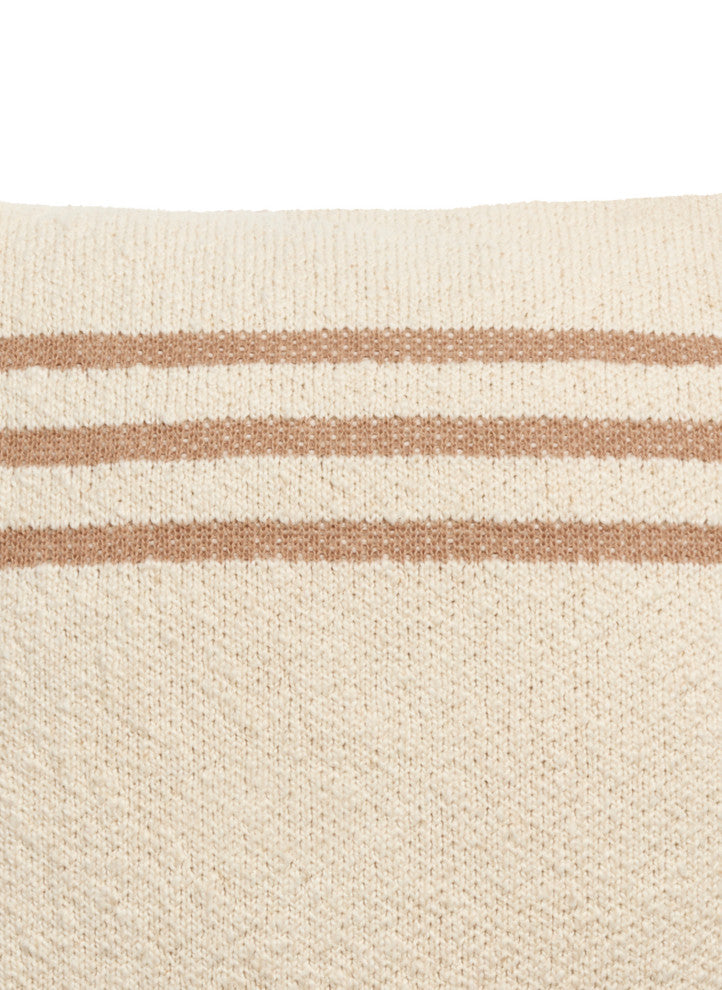 Duetto Knitted Cushion, Powder/Natural