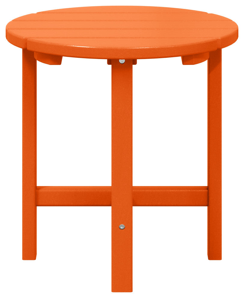 Adirondack Round Outdoor Side Table, Orange