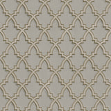 Geometric Textured Wallpaper, Trellis Pattern, Silver Silver Gray Terra, 1 Roll