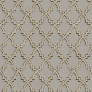 Geometric Textured Wallpaper, Trellis Pattern, Silver Silver Gray Terra, 1 Roll