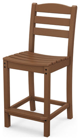 Polywood La Casa Cafe Counter Side Chair, Teak