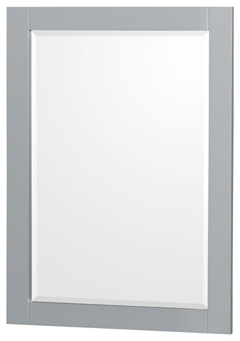 30" SGL Bathroom Vanity, Gray, White Cult. Marble Countertop, Sink, 24" Mirror
