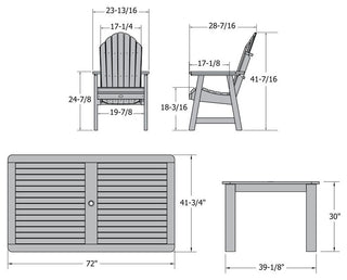Hamilton 7-Piece Rectangle Dining Set, Weathered Acorn