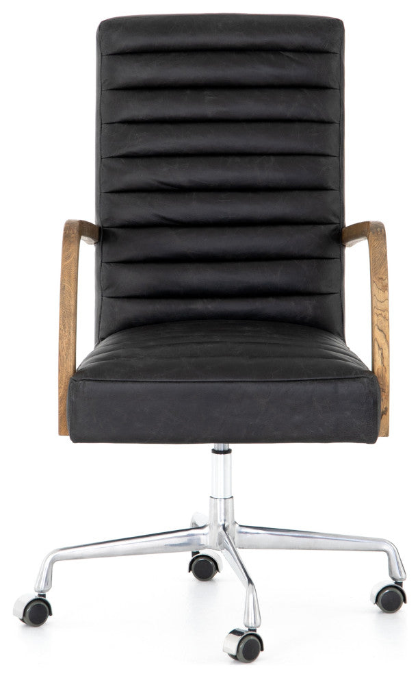 Bryson Channeled Desk Chair-Smoke