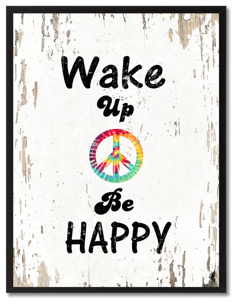 Wake Up Be Happy Inspirational, Canvas, Picture Frame, 22"X29"