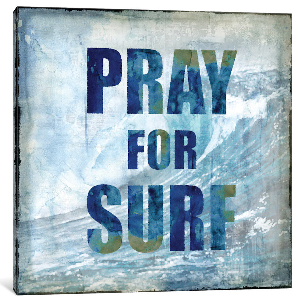 "Pray For Surf" by Charlie Carter, Canvas Print, 37"x37"