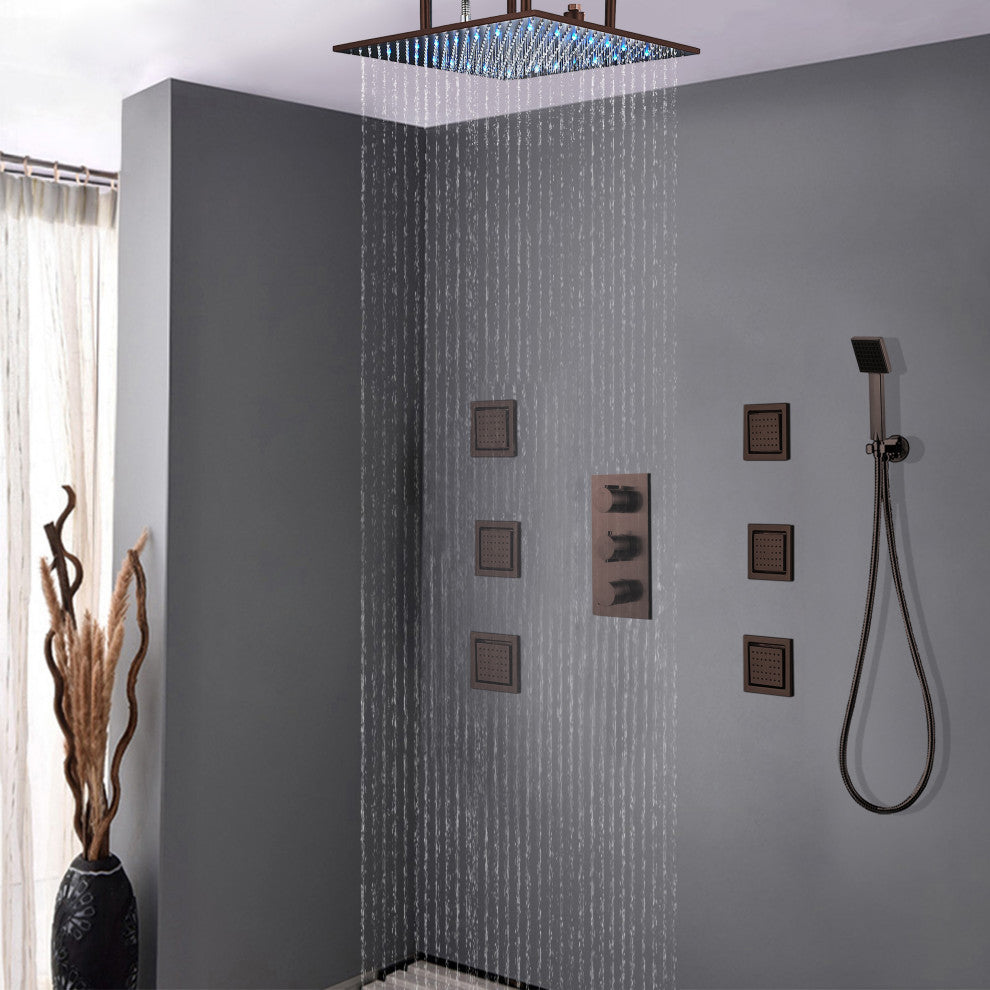 Fontana Sierra Multi Color LED Shower Head, 24"x24" Shower Head