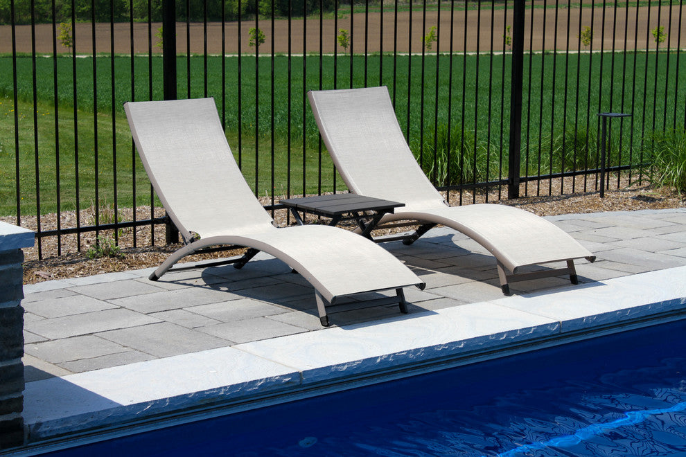 Coral Springs Aluminum Lounger 3-Piece Set, Pearl