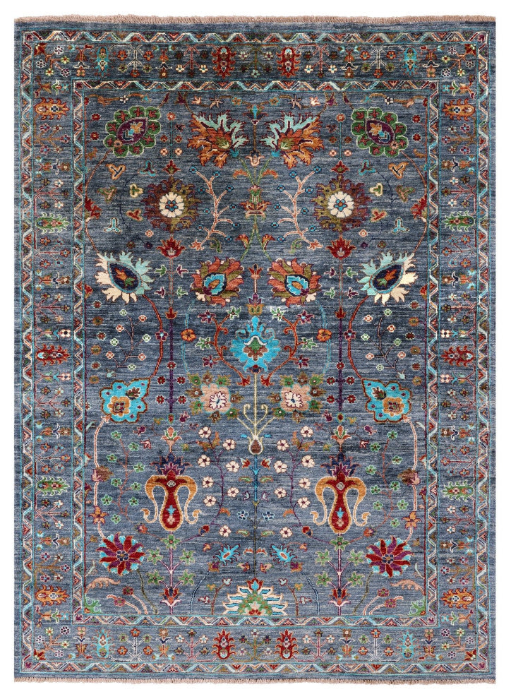 5' 1" X 6' 9" Handmade Persian Tabriz Wool Rug - Q12214