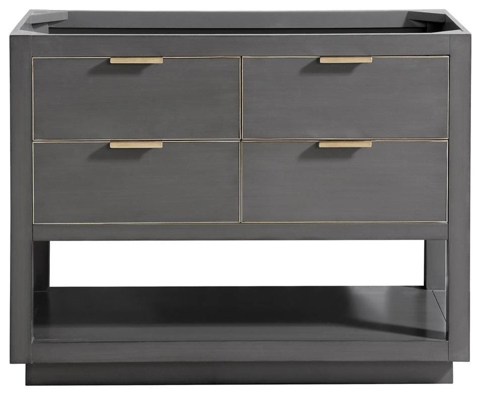 Avanity Allie 42" Vanity Only, Twilight Gray With Matte Gold Hardware